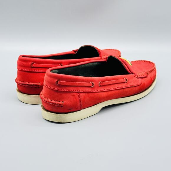 Gucci Shoes Womens 5.5 Red Leather Loafers Moccasin Slip On Dressy Comfort Italy - Picture 8 of 12